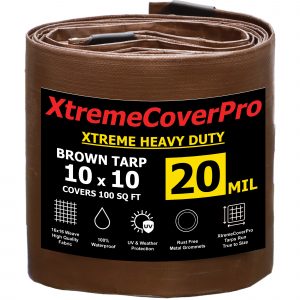 XtremeCoverPro Xtreme Heavy Duty Brown Tarp 20mil 10'X10'