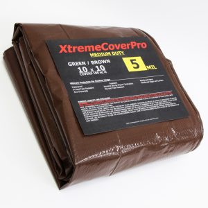 XtremeCoverPro Medium Duty Brown/Green Tarp 5mil 10'X10'