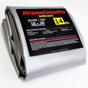 XtremeCoverPro Super Heavy Duty Silver/Tan Tarp 14mil 10'X20'
