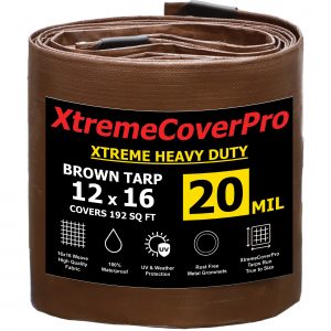 XtremeCoverPro Xtreme Heavy Duty Brown Tarp 20mil 12'X16'