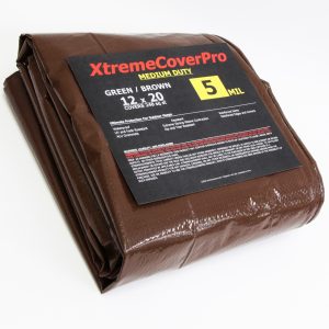 XtremeCoverPro Medium Duty Brown/Green Tarp 5mil 12'X20'