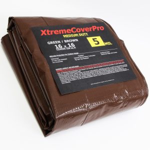 XtremeCoverPro Medium Duty Brown/Green Tarp 5mil 16'X16'