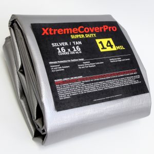 XtremeCoverPro Super Heavy Duty Silver/Tan Tarp 14mil 16'X16'