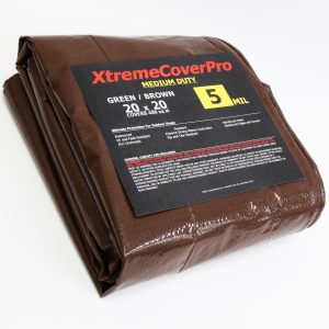 XtremeCoverPro Medium Duty Brown/Green Tarp 5mil 20'X20'