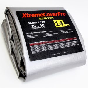XtremeCoverPro Super Heavy Duty Silver/Tan Tarp 14mil 20'X40'