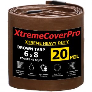 XtremeCoverPro Xtreme Heavy Duty Brown Tarp 20mil 6'X8'