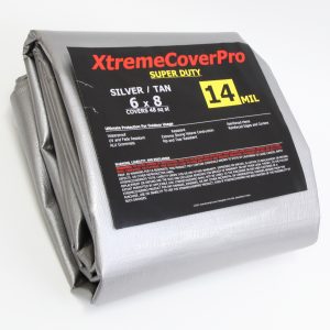 XtremeCoverPro Super Heavy Duty Silver/Tan Tarp 14mil 6'x8'