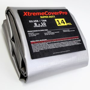 XtremeCoverPro Super Heavy Duty Silver/Tan Tarp 14mil 8'X10'
